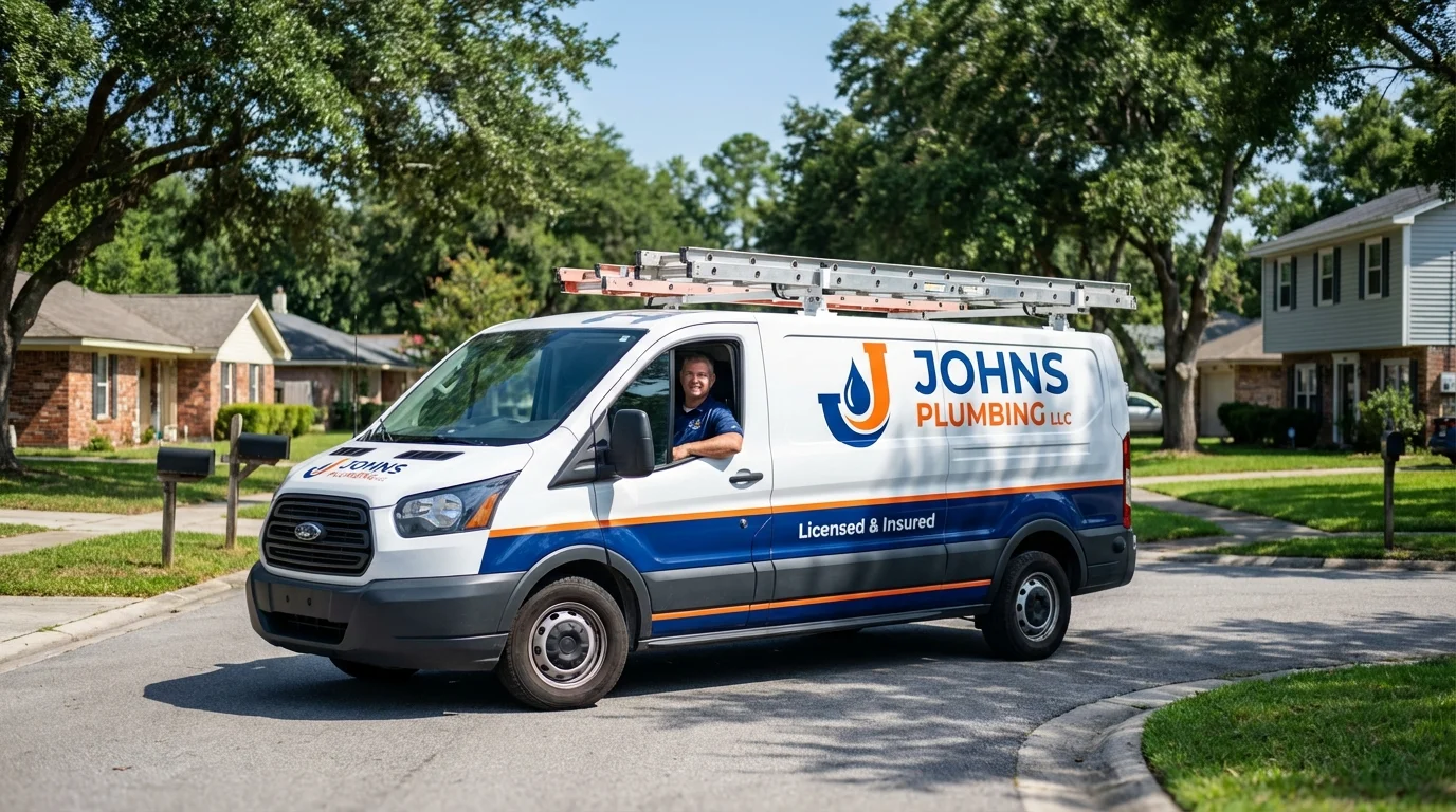 Johns Plumbing LLC service van in Westlake, OH
